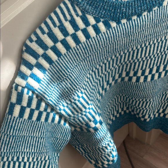 Blue Patterned Women's Sweater - Picture 5 of 5